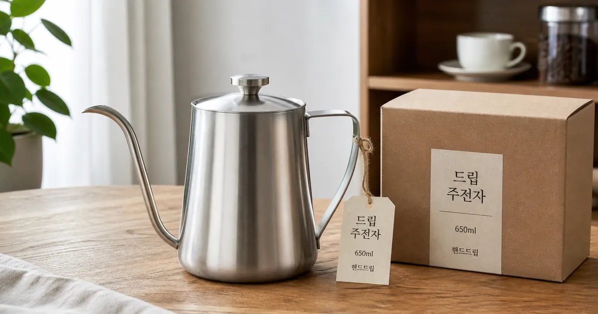 커피 드립 주전자 스텐, 650ml, 1개 - 1