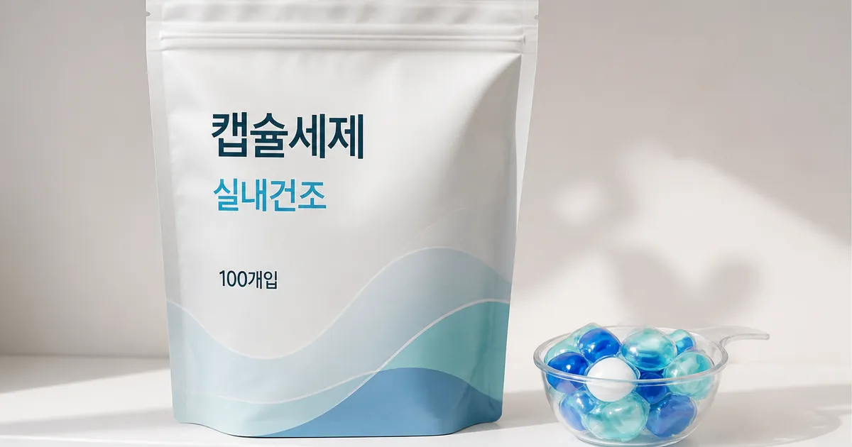 아이앤어스 실내건조 프리미엄 세탁 캡슐세제, 프리지아향, 8g, 100개입, 2개 - 1