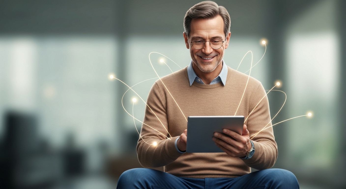 보청기 지원금 신청 과정을 쉽고 명확하게 이해하며 안도하는 사람의 모습.