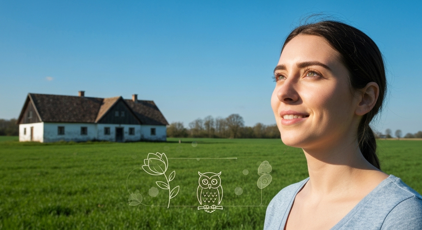 도시 생활을 떠나 자연 속 새로운 시작을 꿈꾸는 사람의 모습.