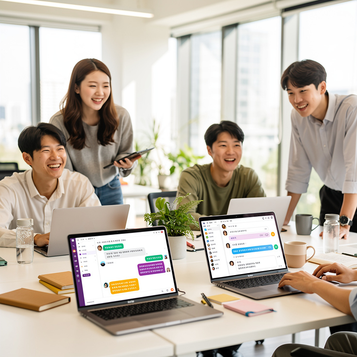 초기 스타트업 및 소규모 팀이 무료 협업 툴을 사용하는 모습