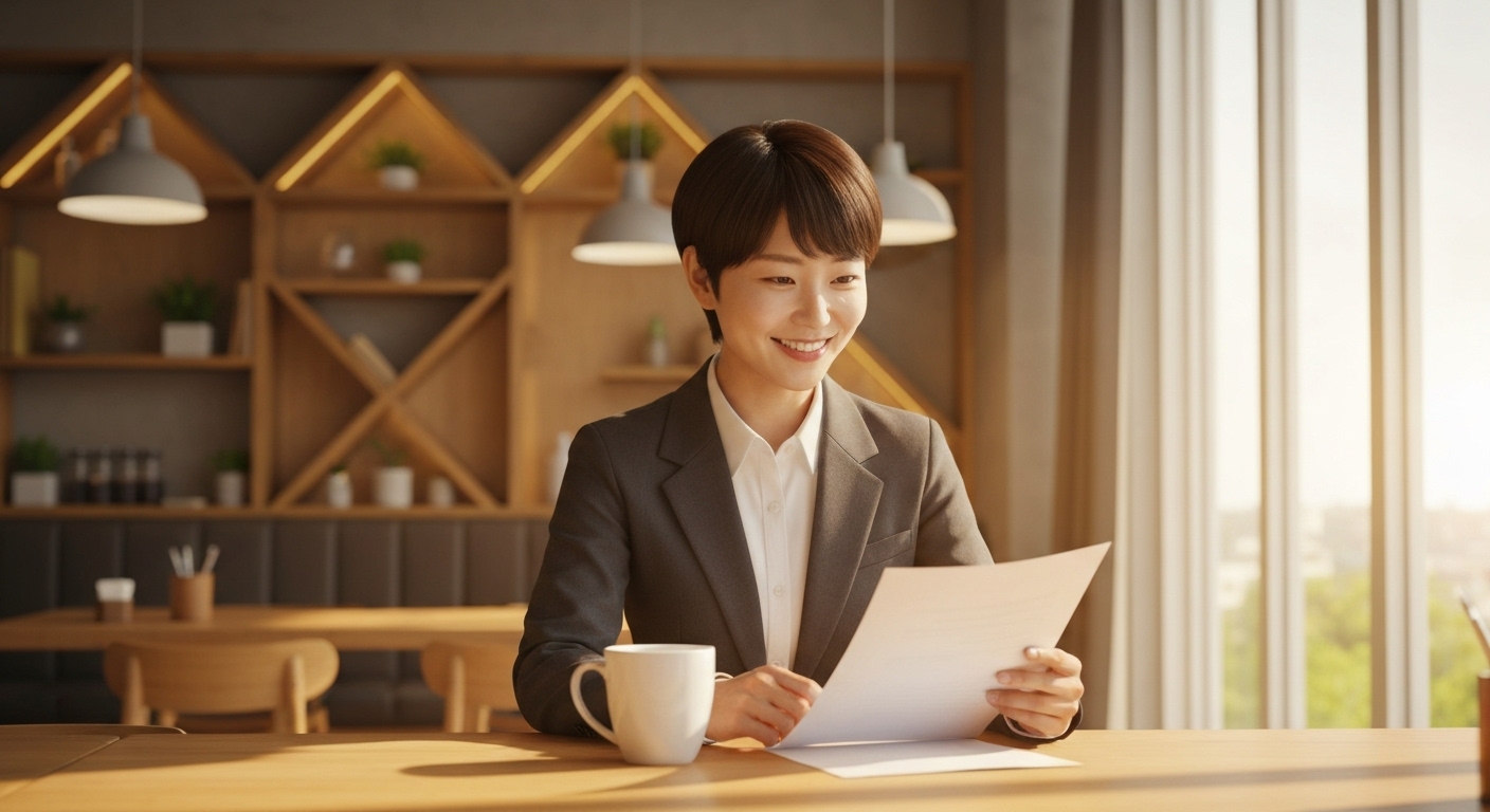 소상공인 채용 지원금 정보를 보며 희망을 얻는 젊은 사장님