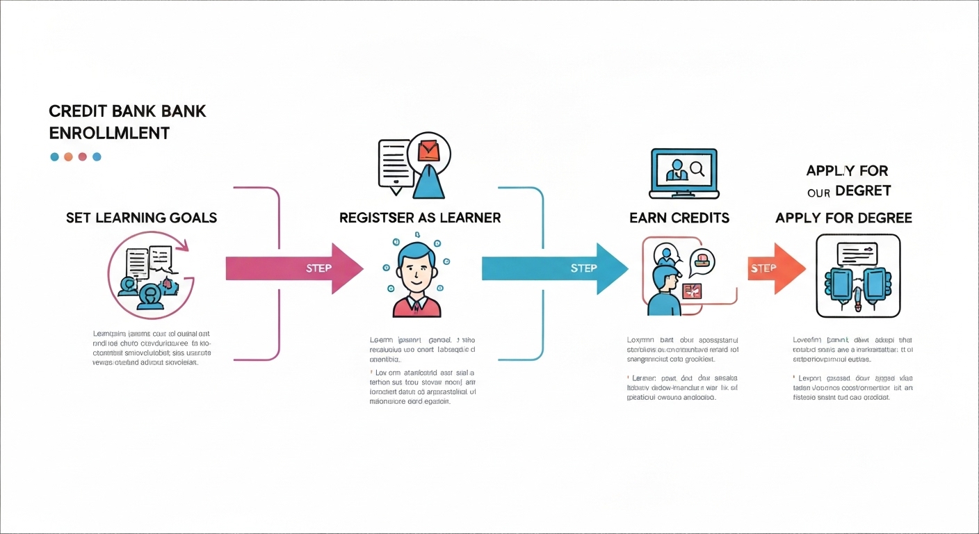 학점은행제 4단계 절차를 쉽게 설명하는 인포그래픽 이미지