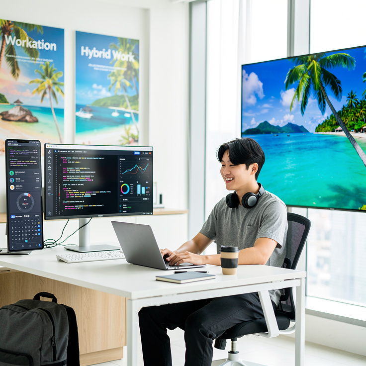 유연근무와 워케이션을 즐기는 한국 개발자