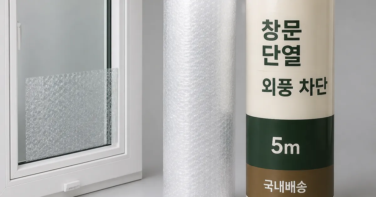 사계절 창문 단열 암막 접착식 뽁뽁이, 5m, 1개 - 1