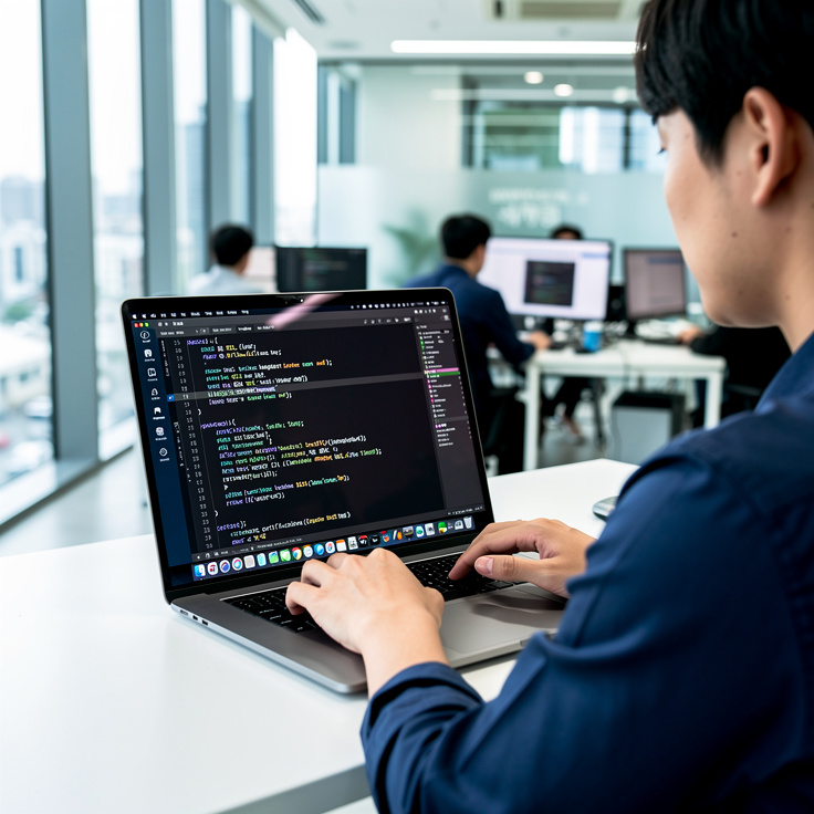 아파치와 Nginx 서버에서 SSL 설치 명령어를 실행하는 한국인의 작업 환경