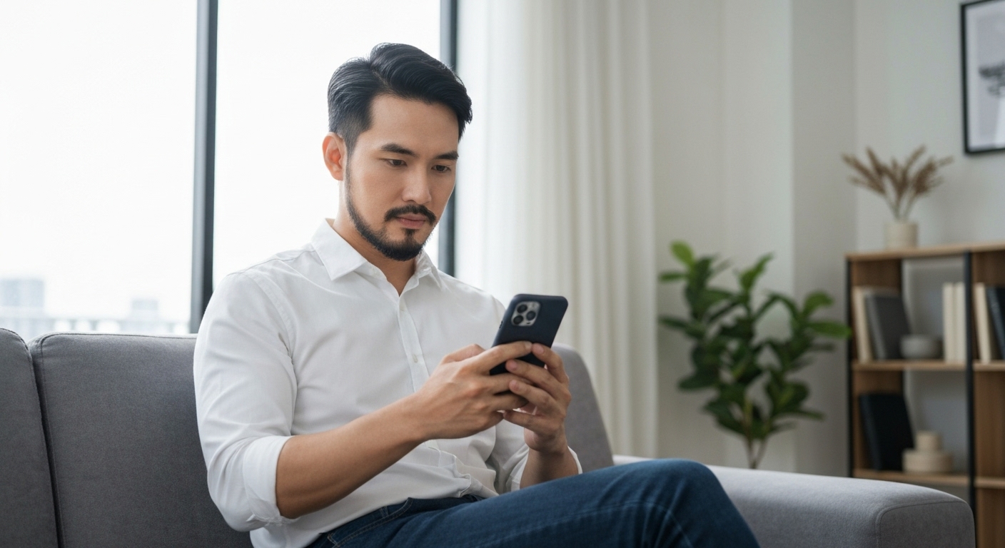 스마트한 안전 생활을 위해 시민안전보험 정보를 확인하는 사람의 이미지