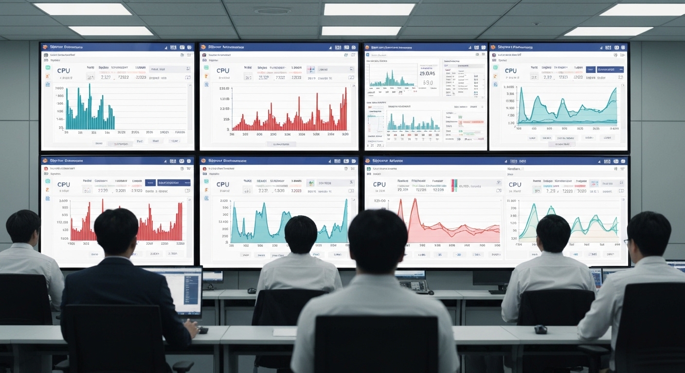 서버 성능 모니터링 대시보드 화면
