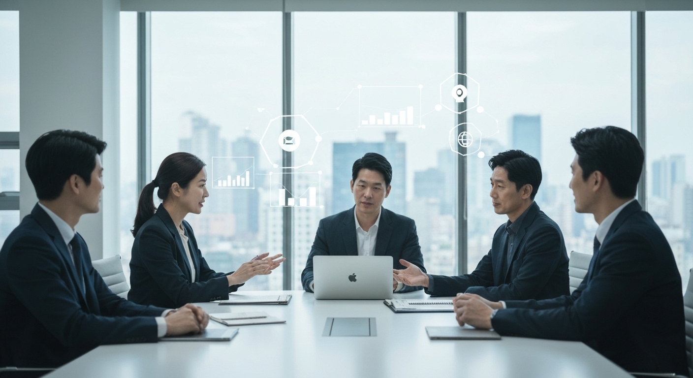 빅데이터 자격증과 취업 기회에 대해 토론하는 한국의 전문가들 모습