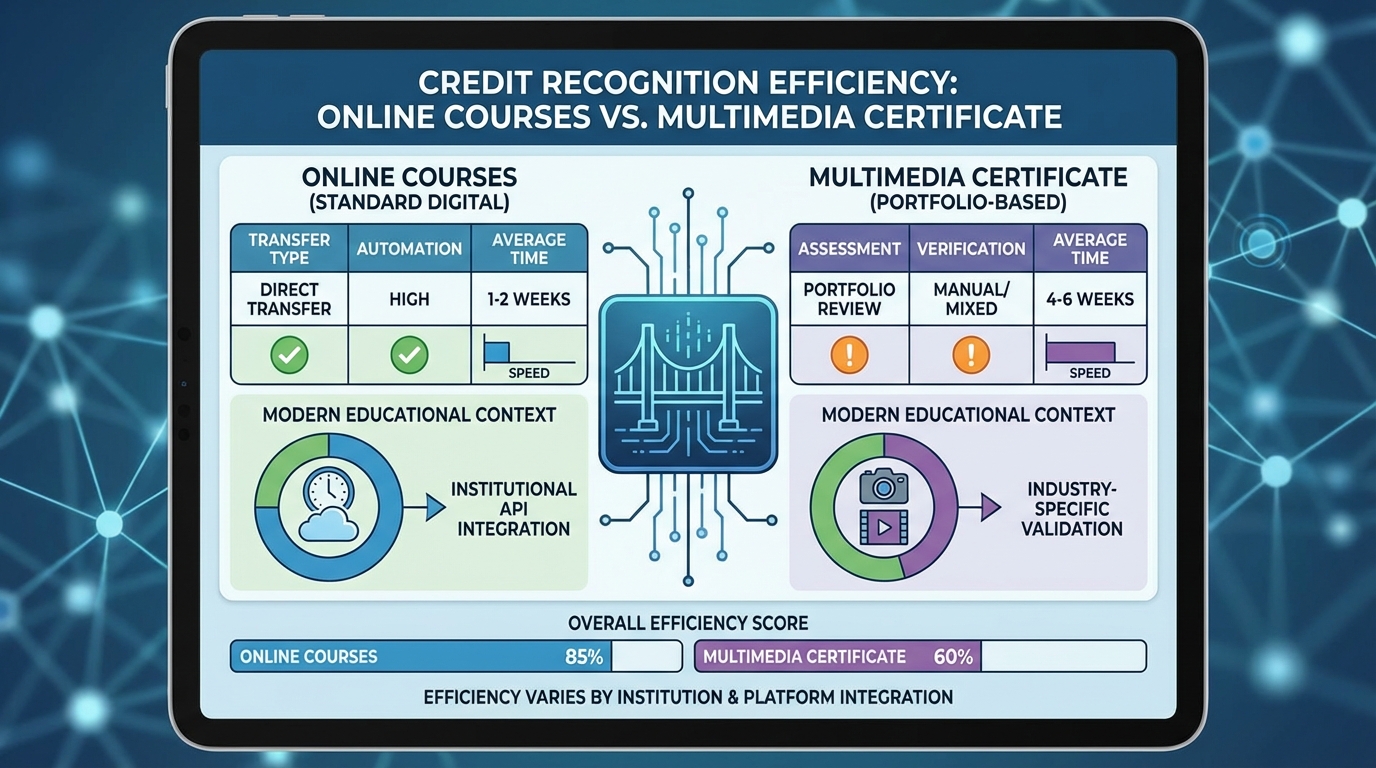 학점 인정 효율을 비교하는 인포그래픽 표