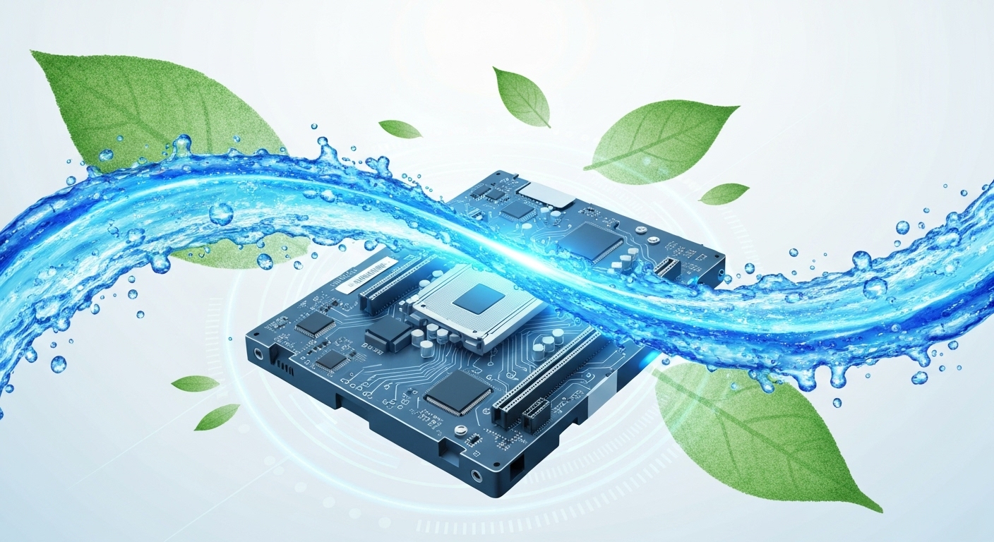 AI 기술과 지속 가능한 미래를 상징하는 냉각 혁신