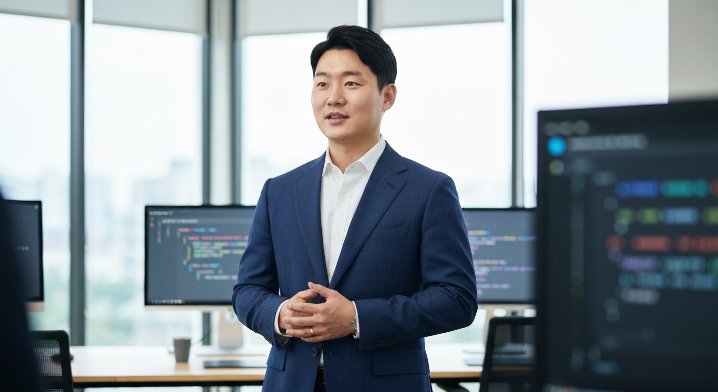 웹개발 면접에서 일반적인 질문에 답변하는 한국인 개발자