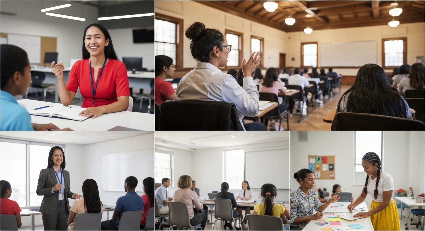 평생교육사 자격 취득 후 다양한 진로와 밝은 미래 전망을 보여주는 이미지