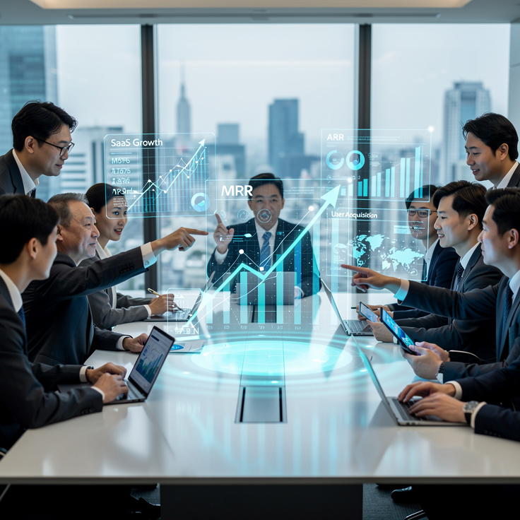 2026년 AI 네이티브 SaaS 협업 툴 시장 현황과 비즈니스 토론 장면