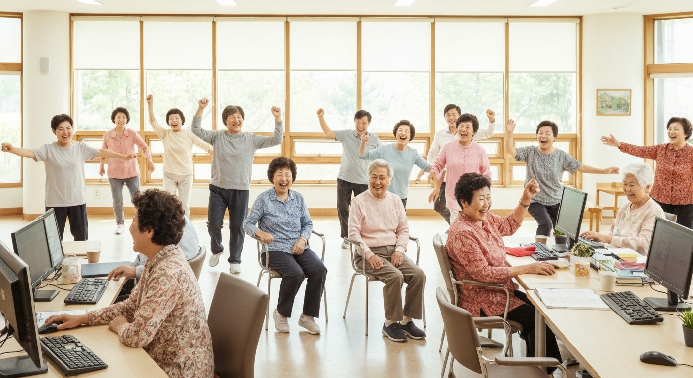 활기찬 노후를 보내는 한국의 어르신들 모습