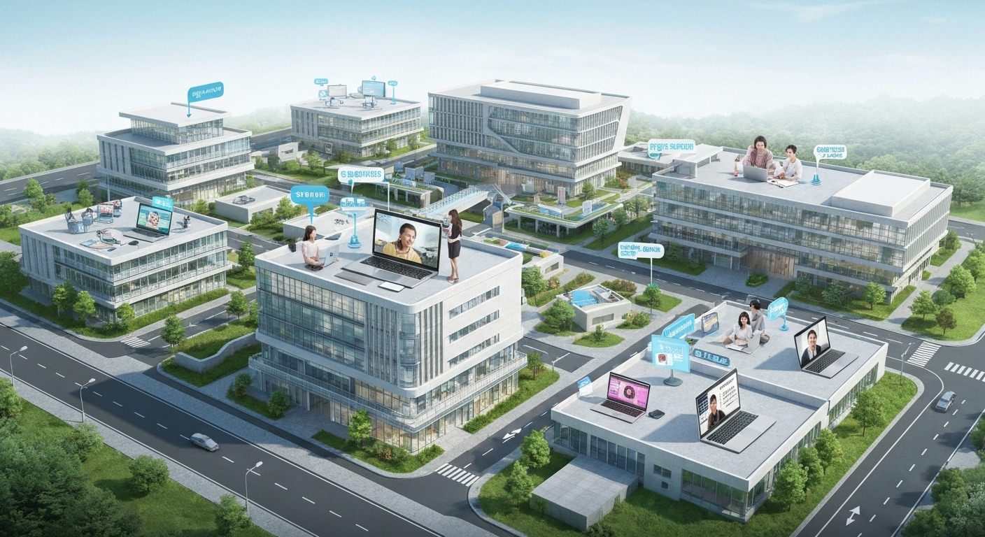 사이버대학교의 온라인 교육 환경을 나타내는 이미지