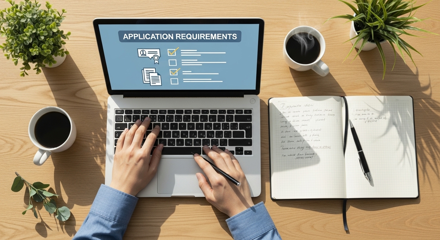 장애인인식개선 강사 지원 자격 요건을 확인하며 서류를 준비하는 모습이 담긴 책상 위 풍경