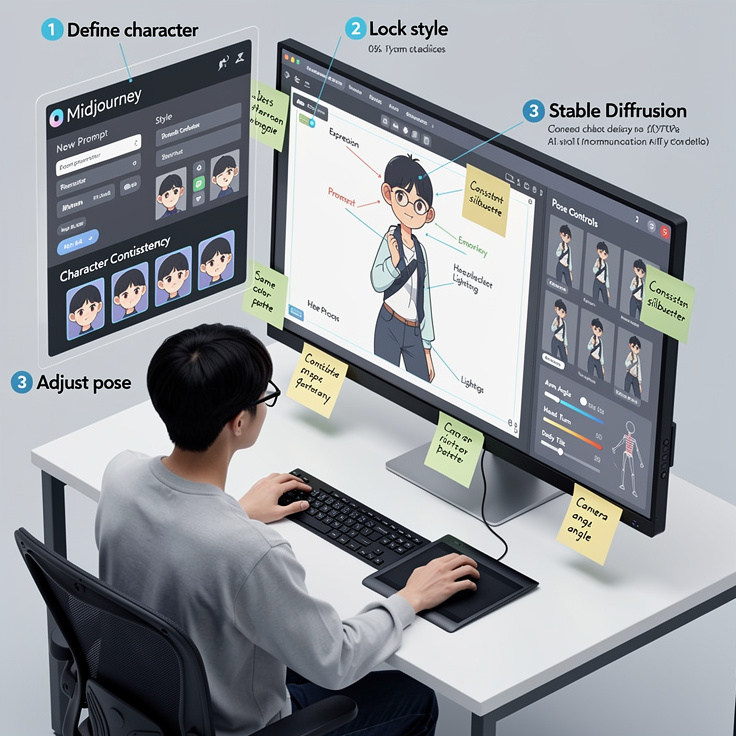 미드저니와 스테이블 디퓨전을 활용해 비주얼 커뮤니케이션 능력을 발휘하는 한국 디자이너