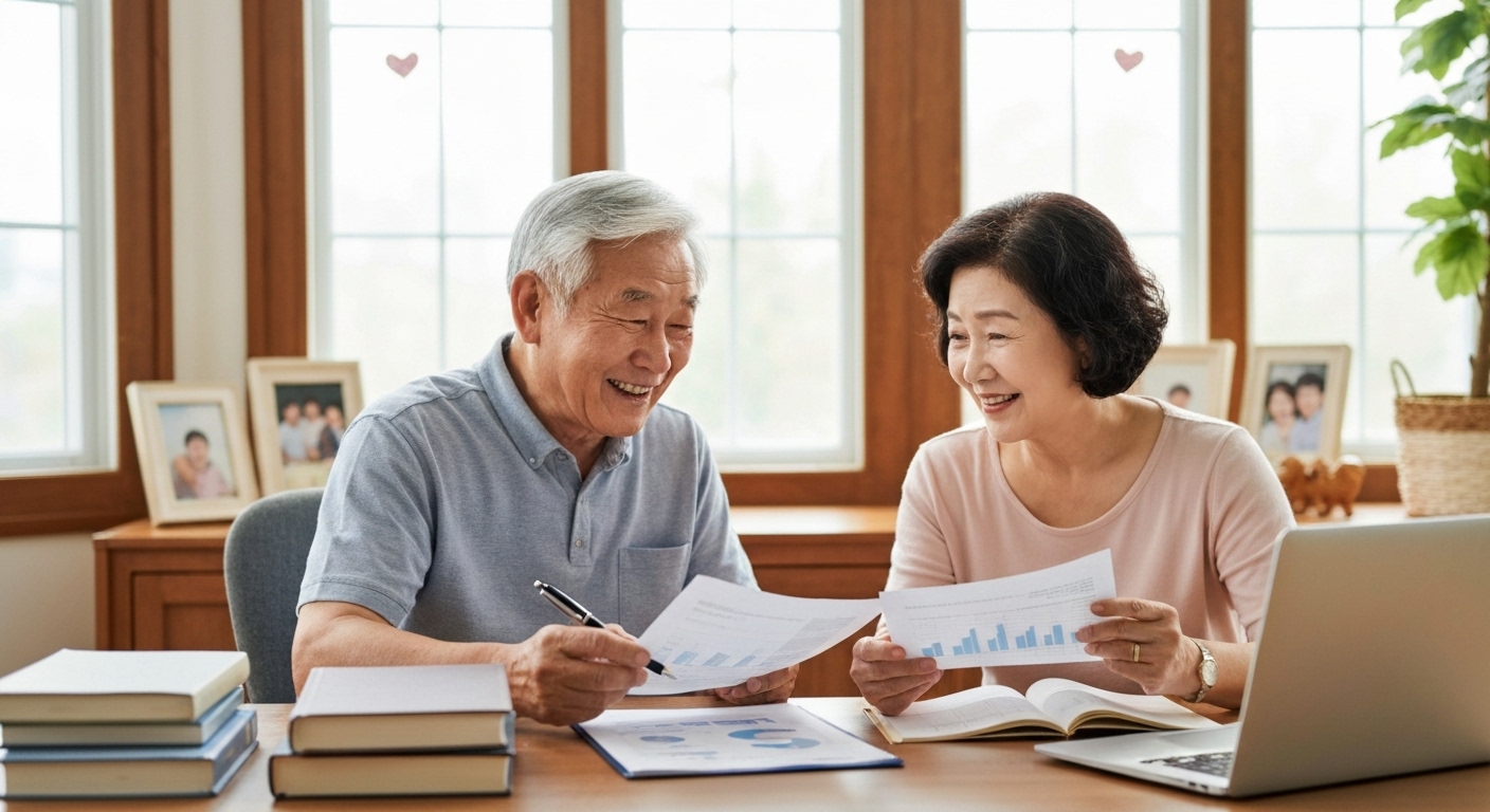 성공적인 은퇴 창업을 위한 비용 관리와 전략을 세우는 한국 은퇴 부부
