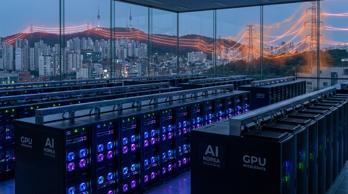 AI 데이터센터와 전력망 병목 현상을 시각화한 이미지