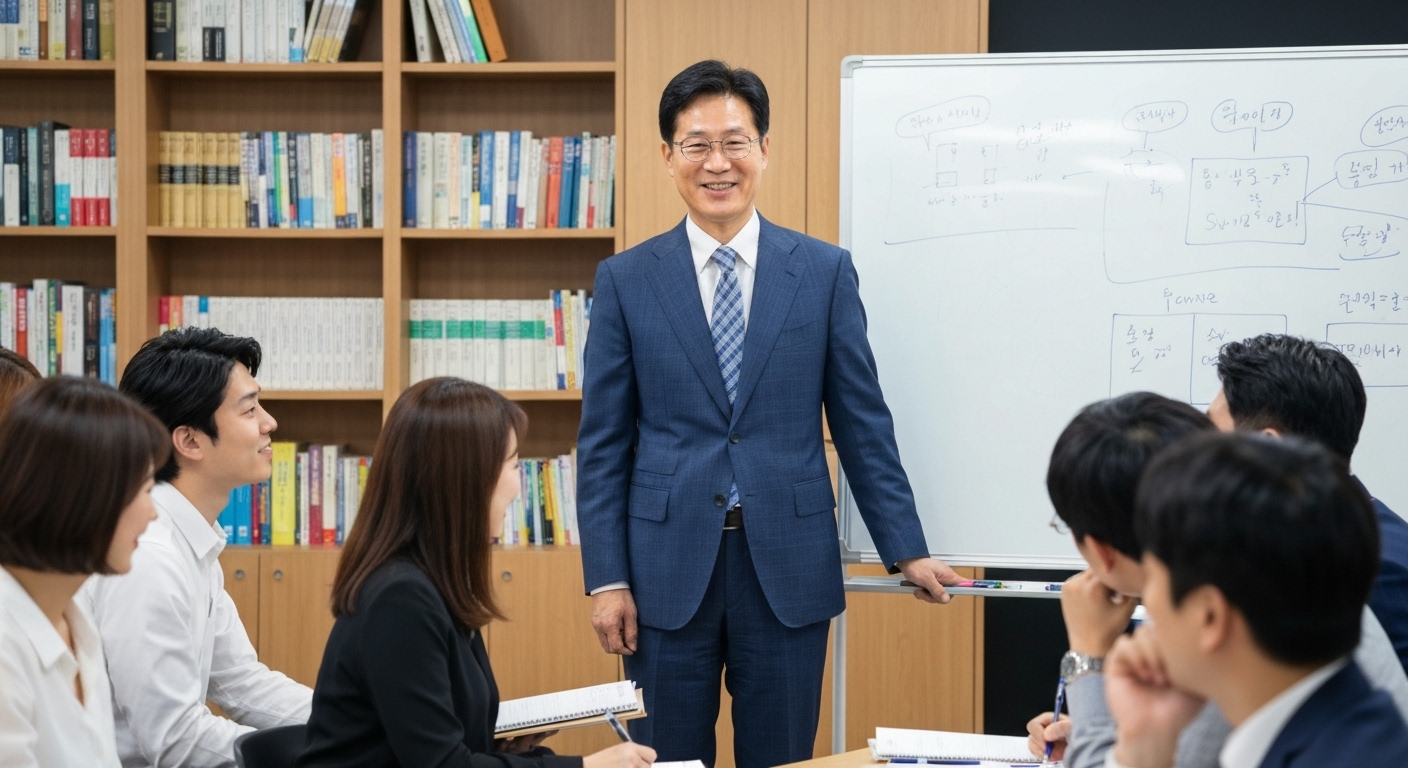 전문성을 살려 강의하거나 컨설팅하는 한국 중장년 전문가 모습