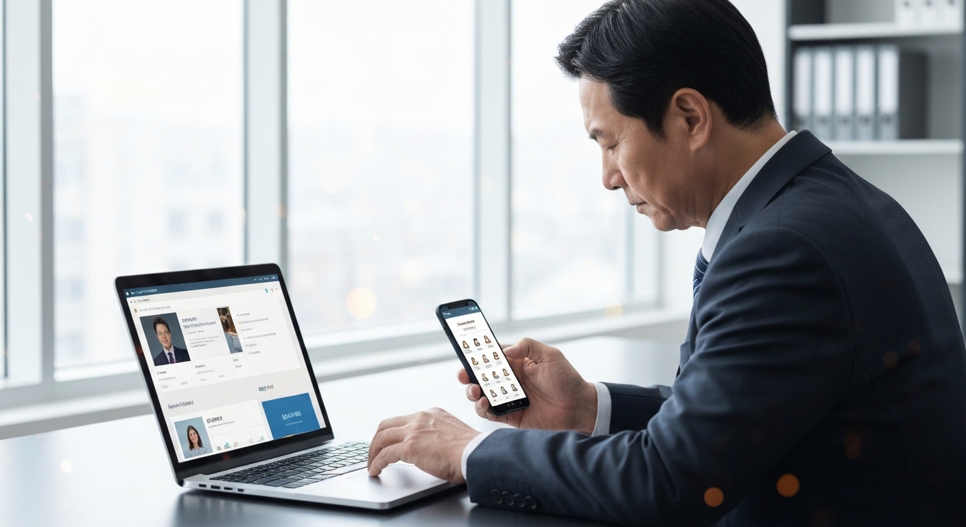 정보 탐색과 네트워킹으로 적극적으로 취업 준비를 하는 중장년 남성