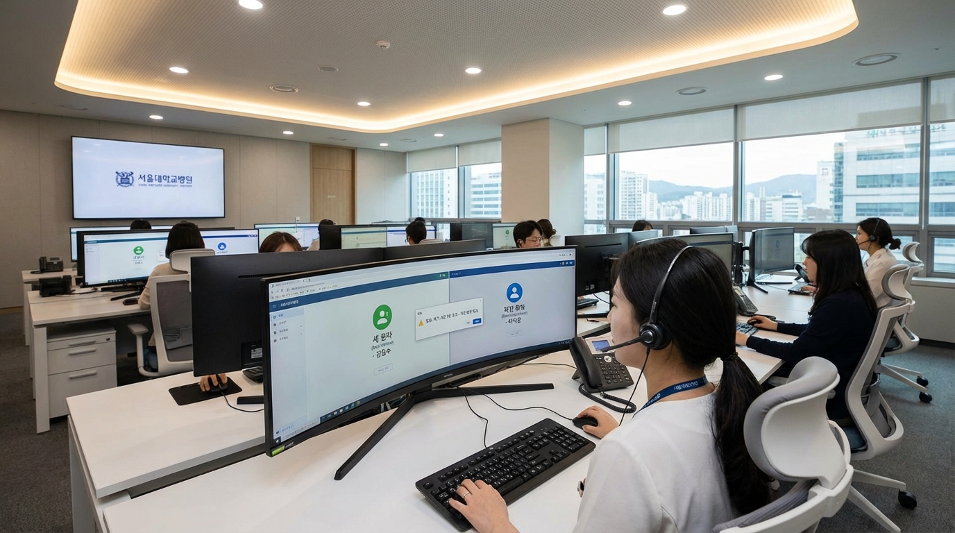 신환과 구환을 구분하는 병원 콜센터 화면