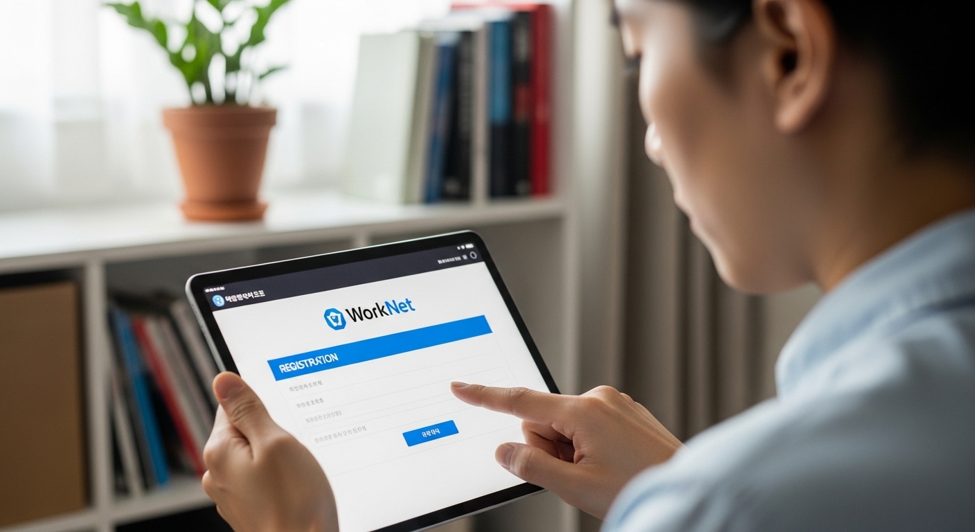 워크넷에 구직 등록을 하고 있는 취업준비생