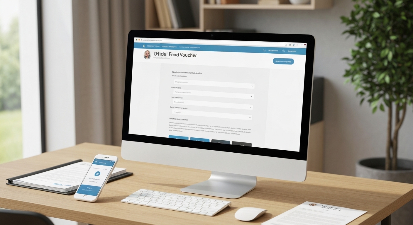 농식품바우처 공식 누리집에서 온라인 신청하는 모습