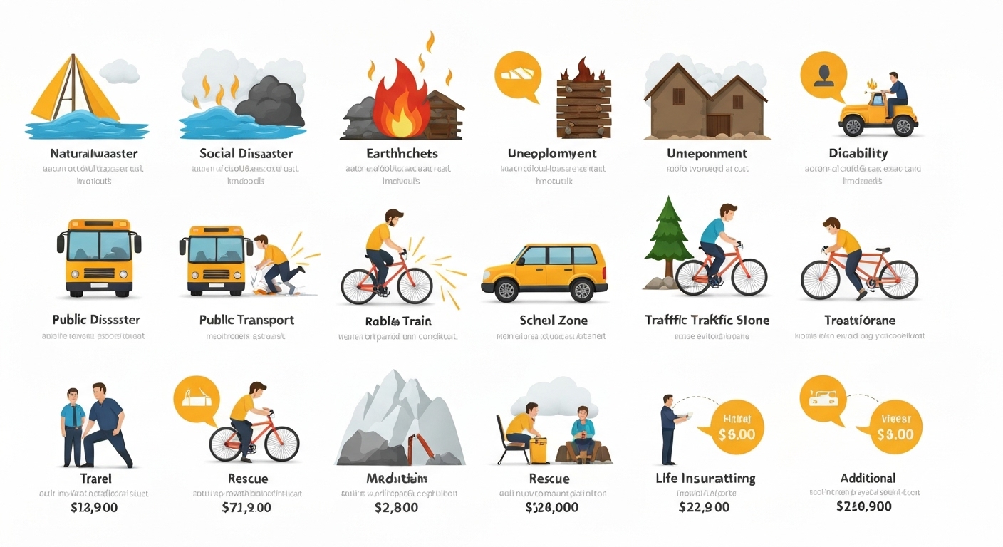 시민안전보험 주요 보장내용과 보장금액을 시각적으로 표현한 인포그래픽 이미지