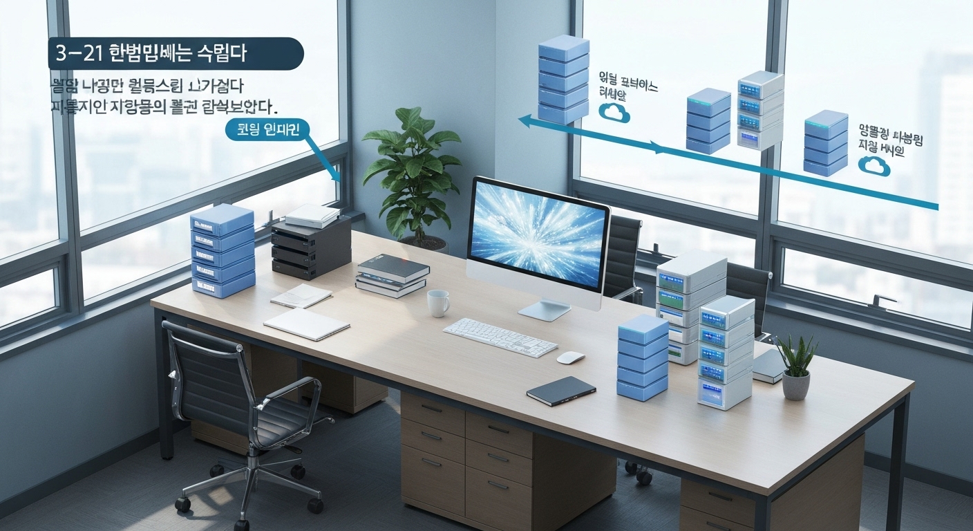 3-2-1 백업 규칙을 보여주는 데이터 백업 및 복구 관리