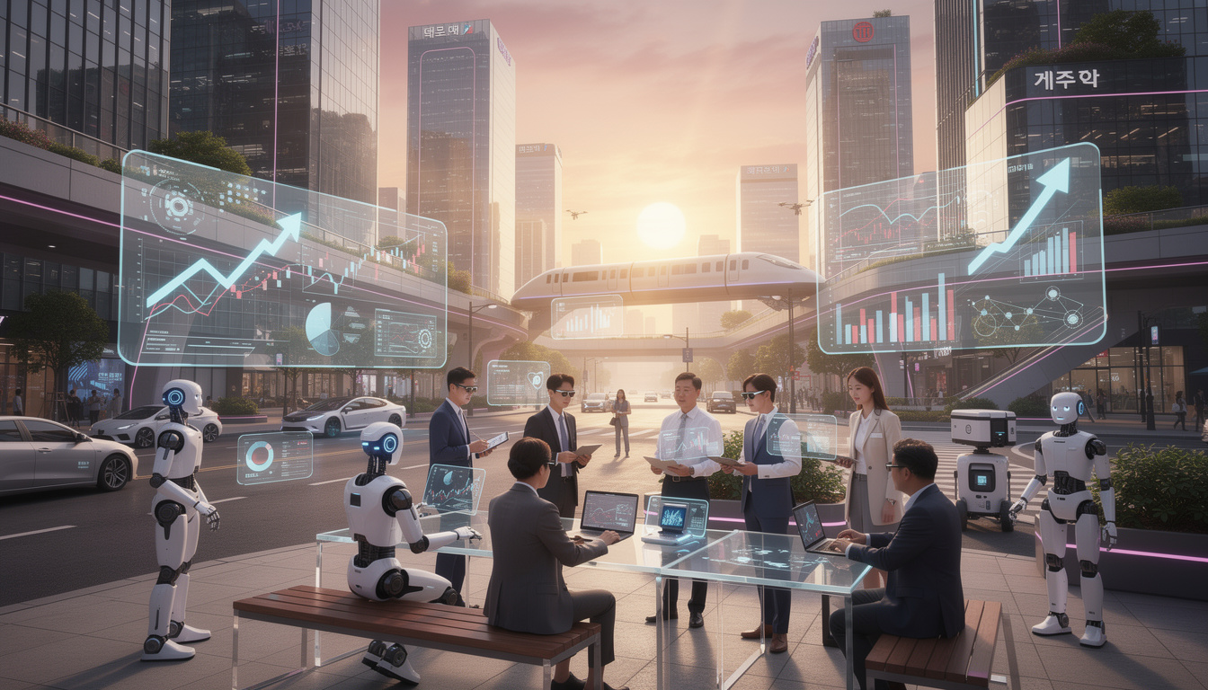 AI가 바꿀 미래 사회 모습을 그린 이미지