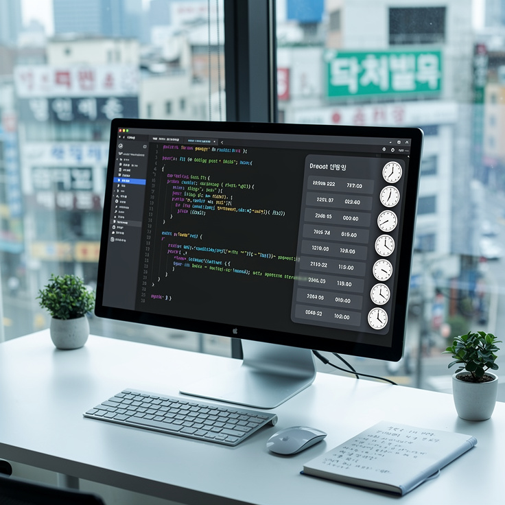 블로그 자동화에서 시간 지연을 반영하는 랜덤 발행 스케줄 파이썬 스크립트 화면