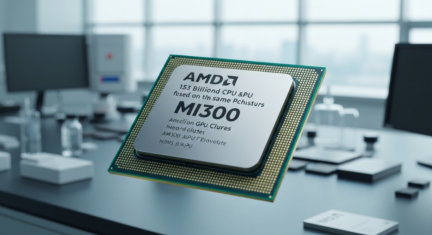 AMD MI300의 CPU와 GPU가 통합된 APU 아키텍처를 상세히 보여주는 이미지