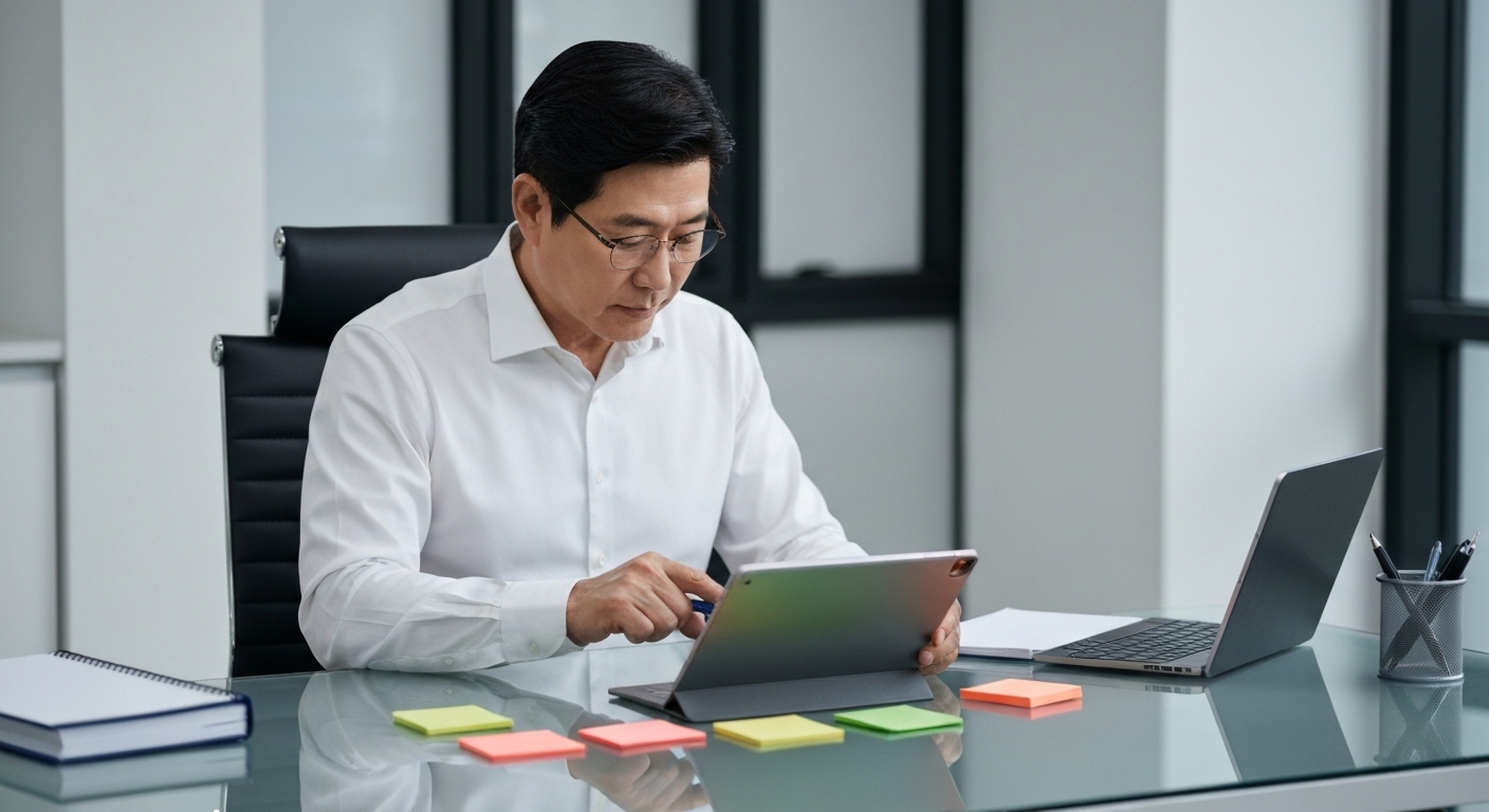 퇴직 후 나에게 맞는 자격증 선택을 고민하는 한국인의 모습