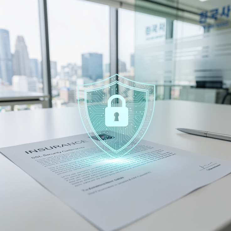 쇼핑몰 SSL 보안 배상금 제도와 보험 개념 이미지