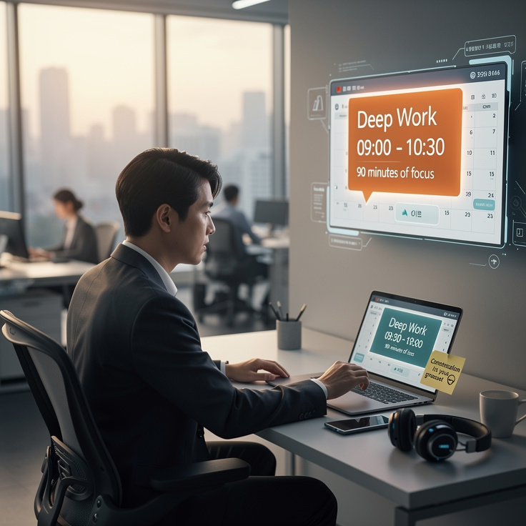2026년 집중력을 자산으로 삼아 딥워크 시간을 예약하는 한국 직장인