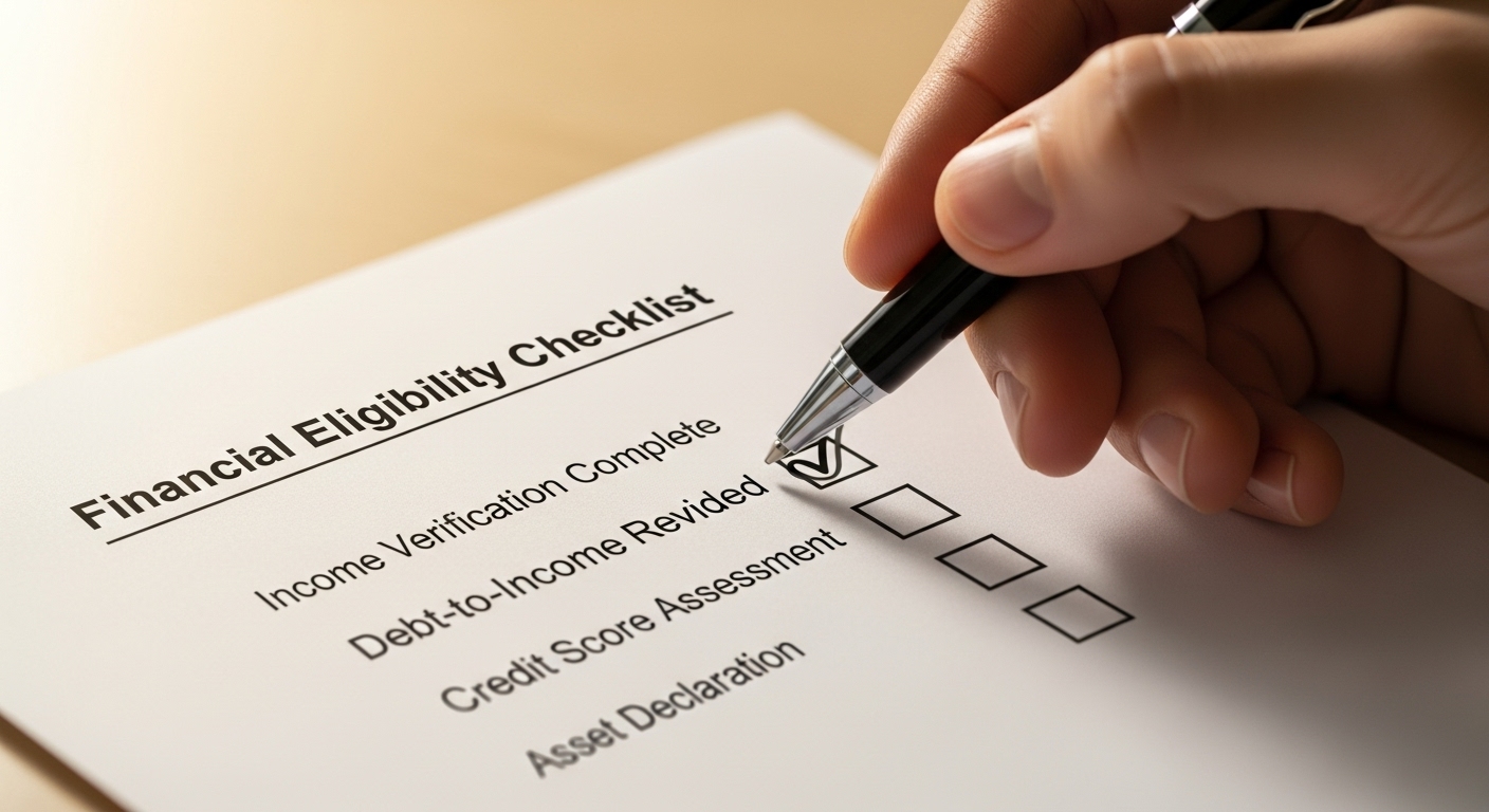 자신의 개인회생 자격요건을 체크리스트로 확인하는 모습