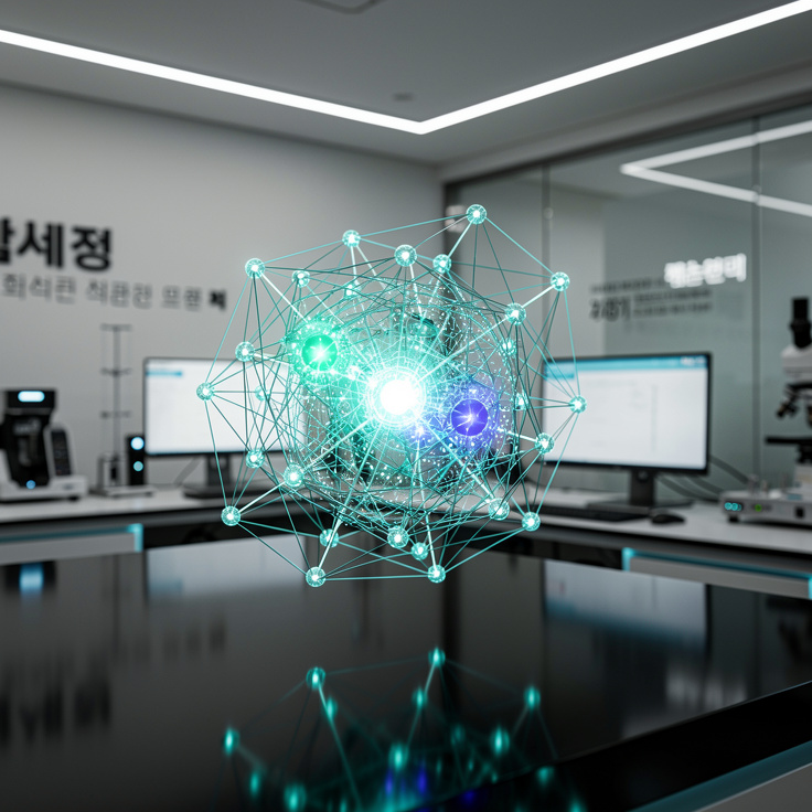 특정 분야에 특화된 경량 언어 모델을 상징하는 작은 신경망 이미지