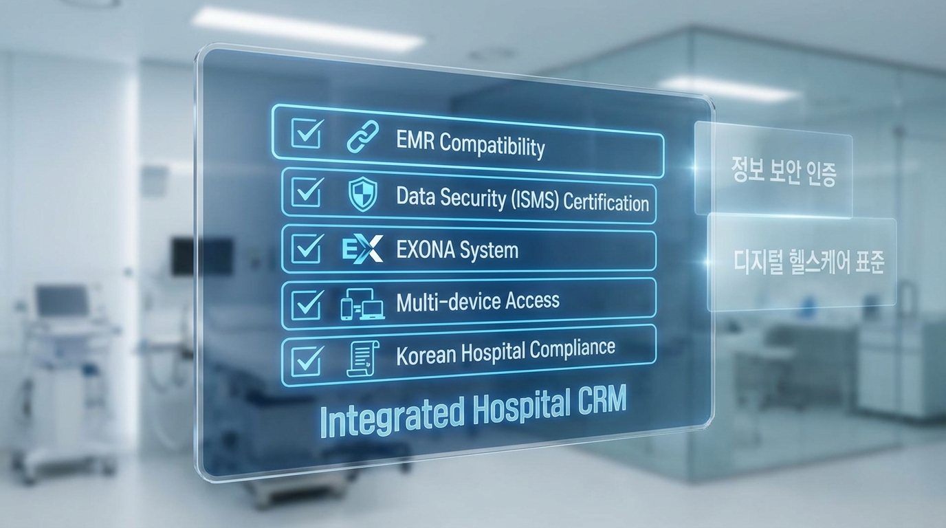 병원 CRM 도입 체크리스트와 보안 인증 아이콘