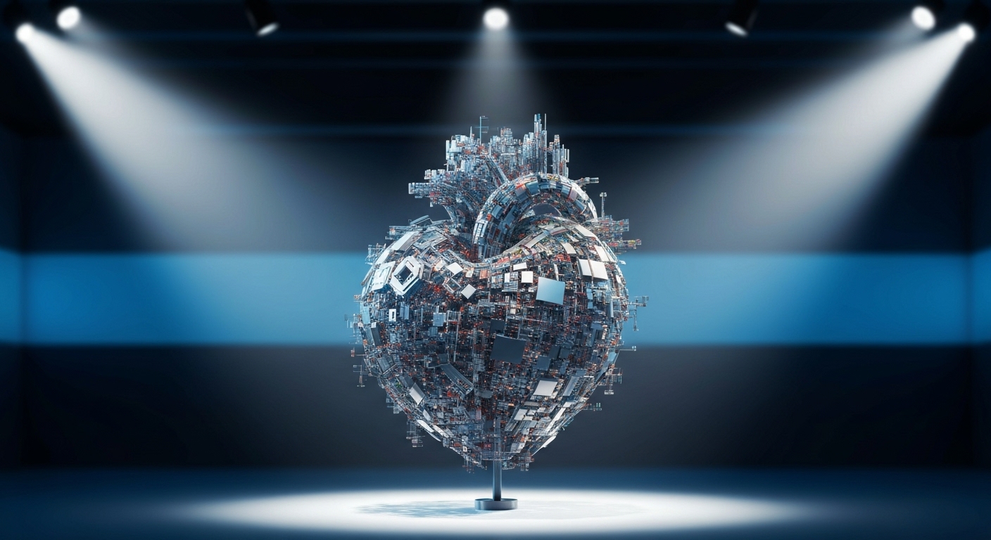 웹호스팅을 웹사이트의 심장에 비유한 디지털 심장 이미지