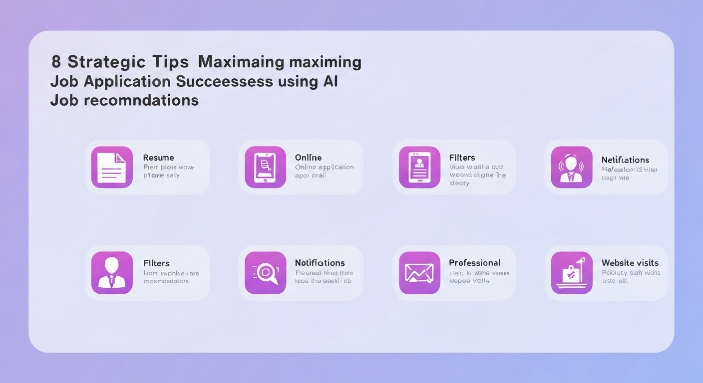 AI 추천 일자리 활용을 극대화하는 8가지 지원 전략 인포그래픽