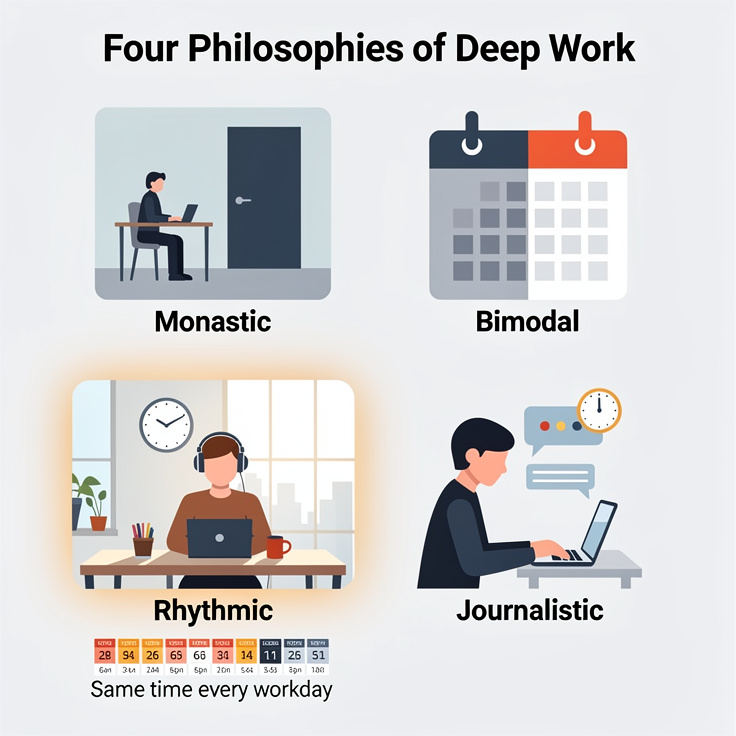 딥워크 4가지 철학과 리듬 방식으로 집중하는 한국 직장인의 모습