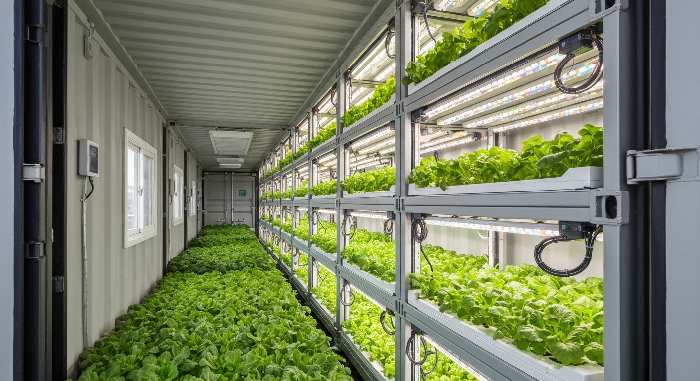 스마트팜 컨테이너형 농장 내부 모습
