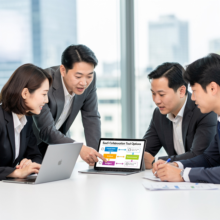 기업 규모별 협업 툴 선택을 위한 최종 체크리스트 검토 장면