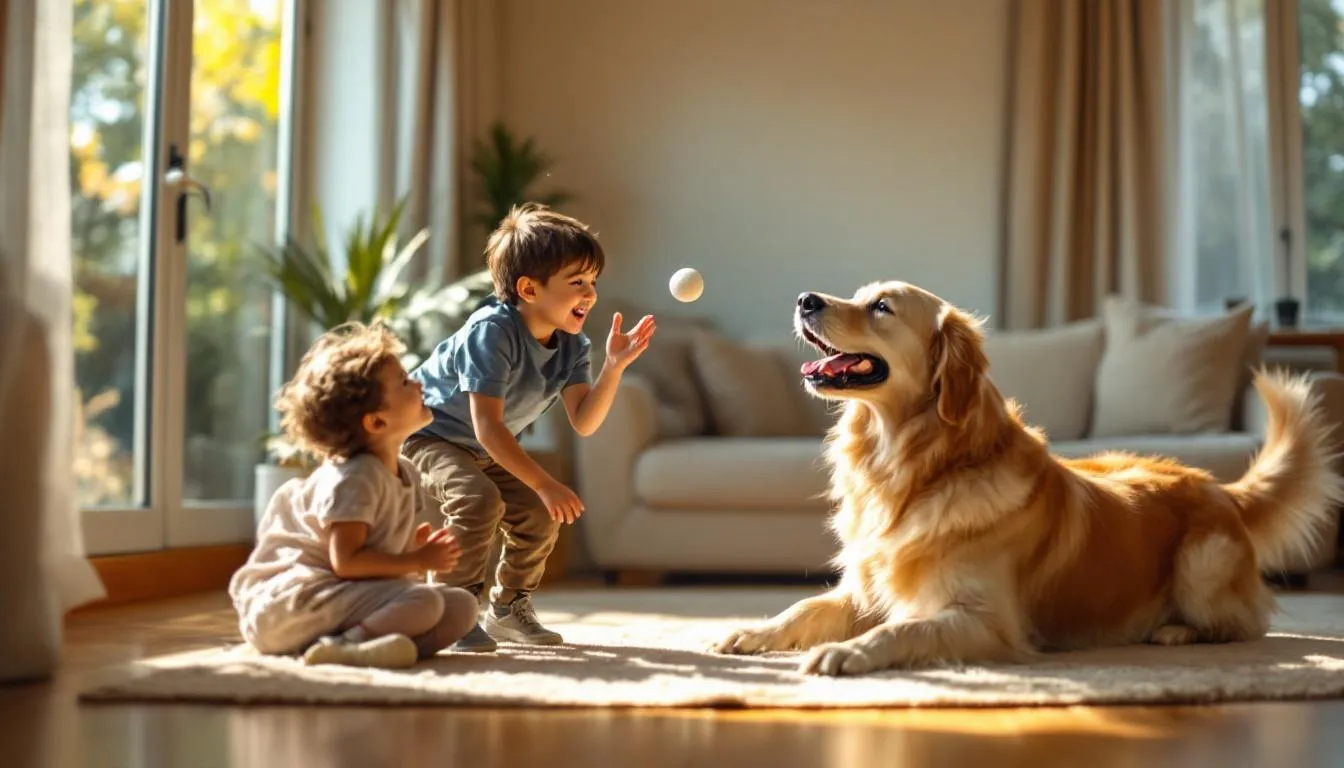 한부모 가족이 반려동물과 함께 즐거운 시간을 보내는 모습.