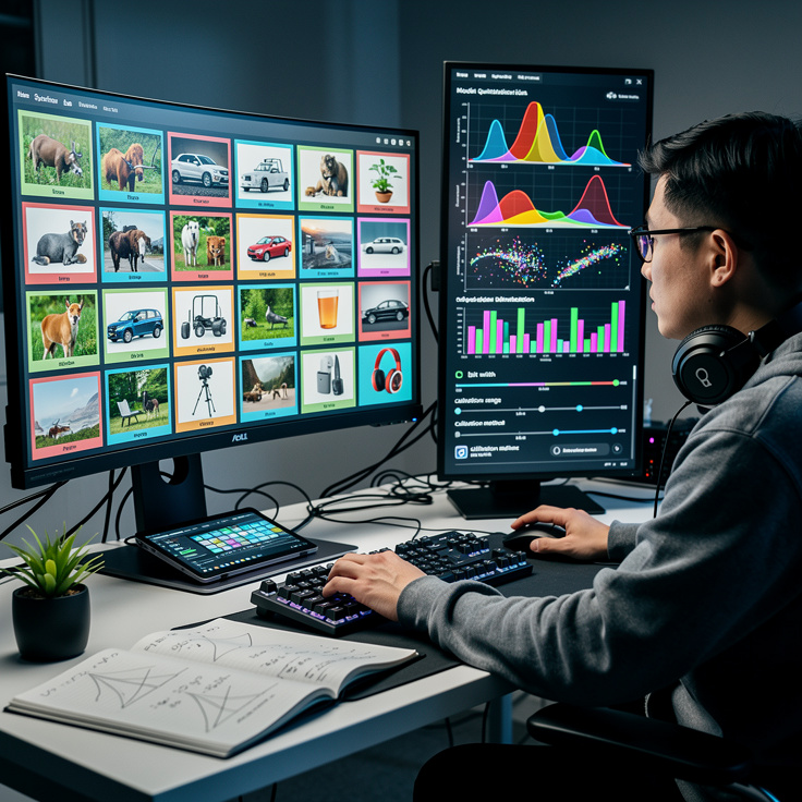 대표 데이터셋을 사용해 캘리브레이션하는 모습의 이미지