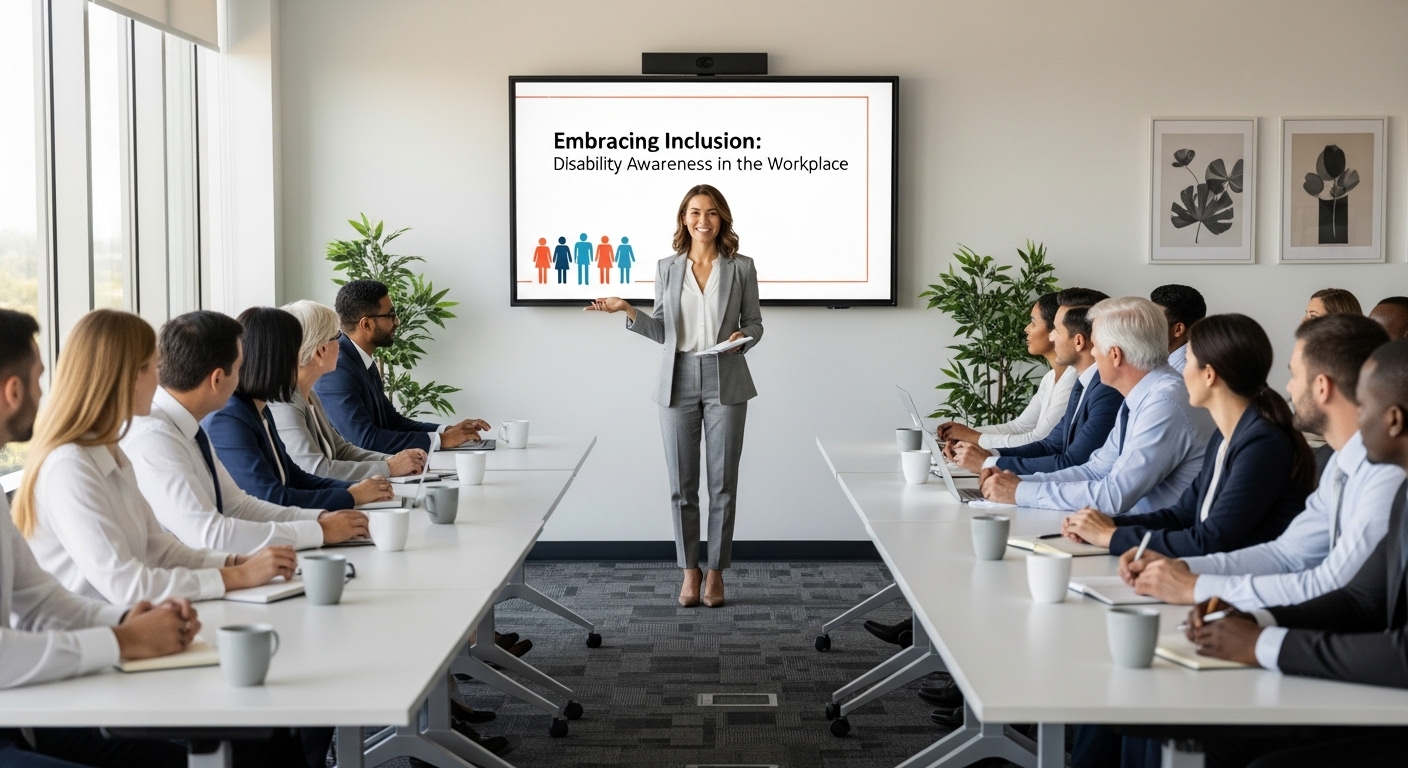 자격증 취득 후 기업체에서 장애인인식개선 의무 교육을 진행하고 있는 전문 강사의 모습