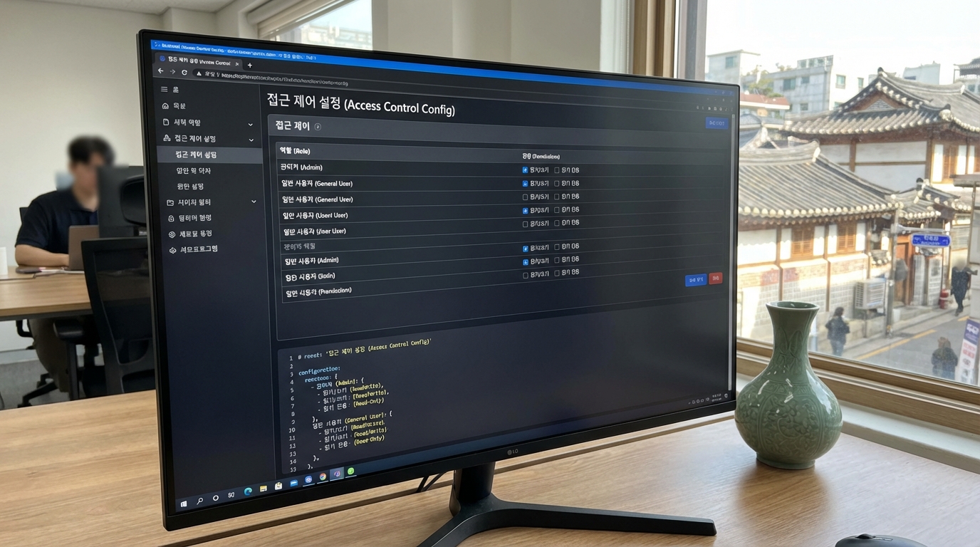 멀티 유저 환경에서 관리자와 일반 사용자의 권한 구분을 나타내는 UI 이미지