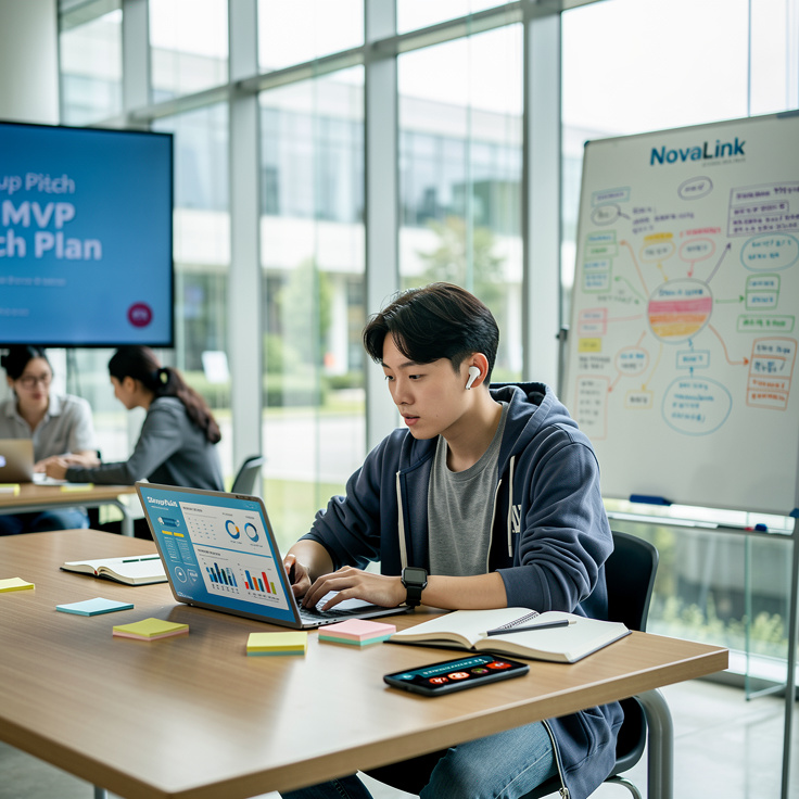 대학생 신분으로 창업 자금을 신청하는 한국 대학생 창업가